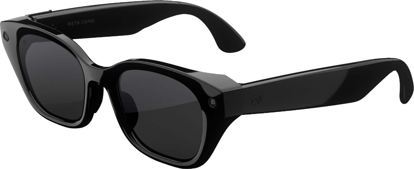 Meta - Glasses Capri, Smart Frame, AI Glasses with Camera - Grey Transitions Lenses - Classic Black