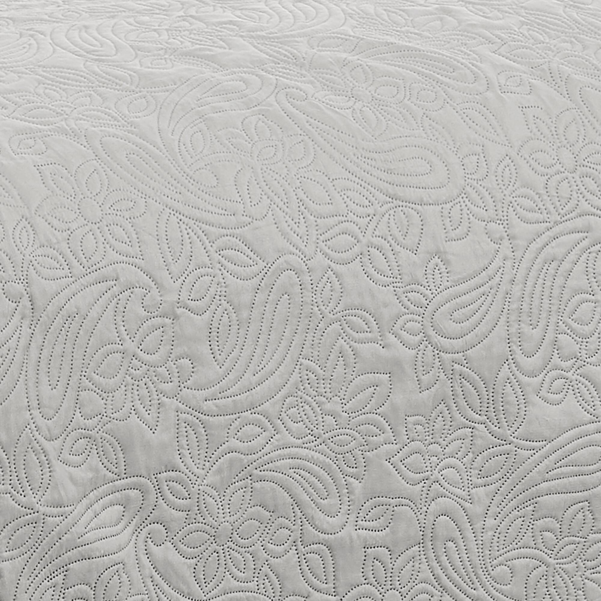 Alt View 1. RT Designers Collection - RT Designers Collection Milla 3pc Pinsonic Premium Quality All Season Quilt Set for Revitalize Bedroom King Silver - Silver.