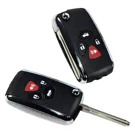 HQRP - 2-Pack Flip Key Fob Shell Case w/ Uncut Blade, 4-Button Remote Housing for Toyota Camry RAV4 Corolla Avalon - Black