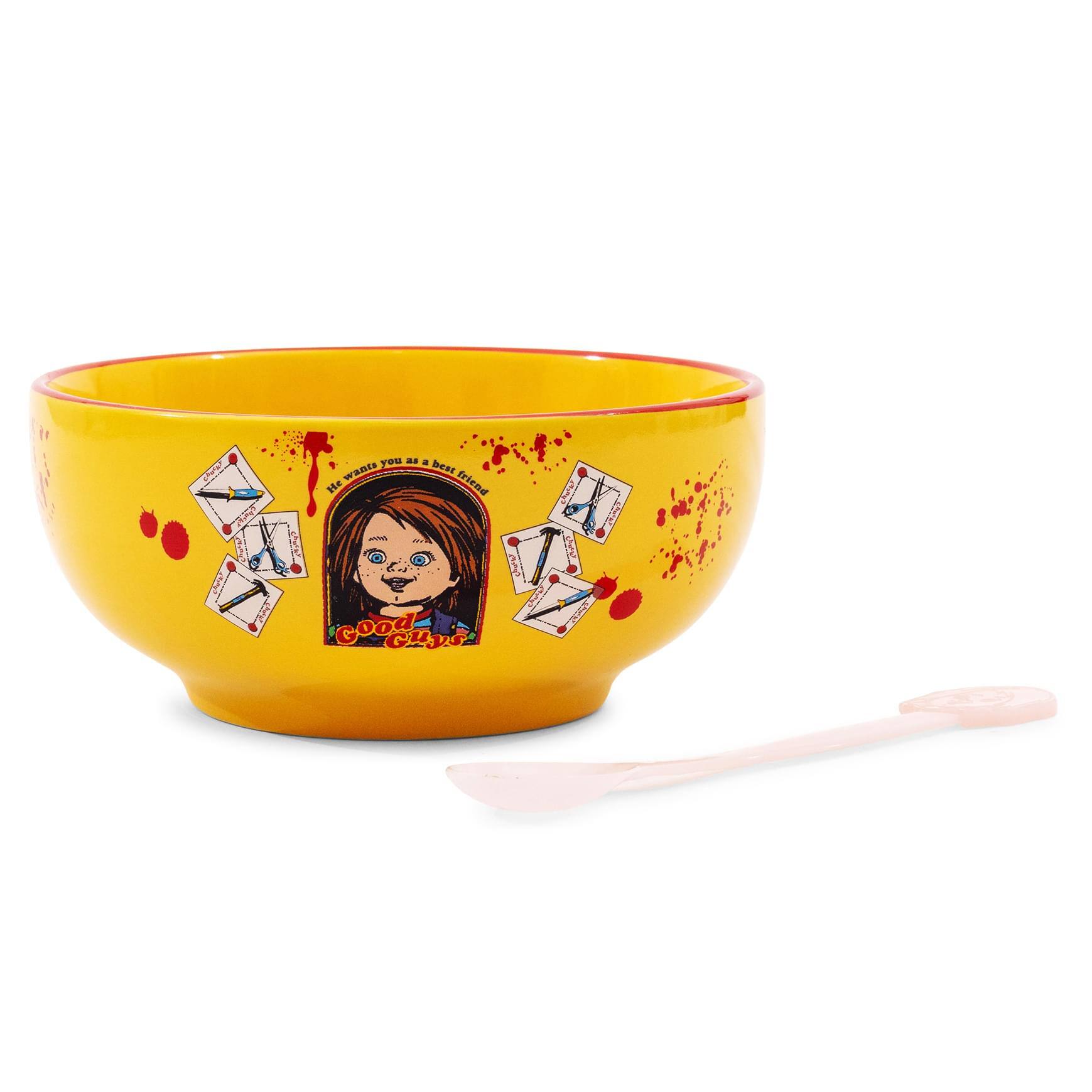 Silver Buffalo - Child's Play Good Guys Ceramic Bowl With Color-Changing Spoon | Holds 28 Ounces - Multi-Colored