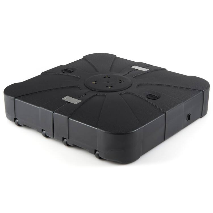 Alt View 5. Mondawe - Outdoor Cantilever Umbrella Base Square Water and Sand Fillable with Wheels - Black.