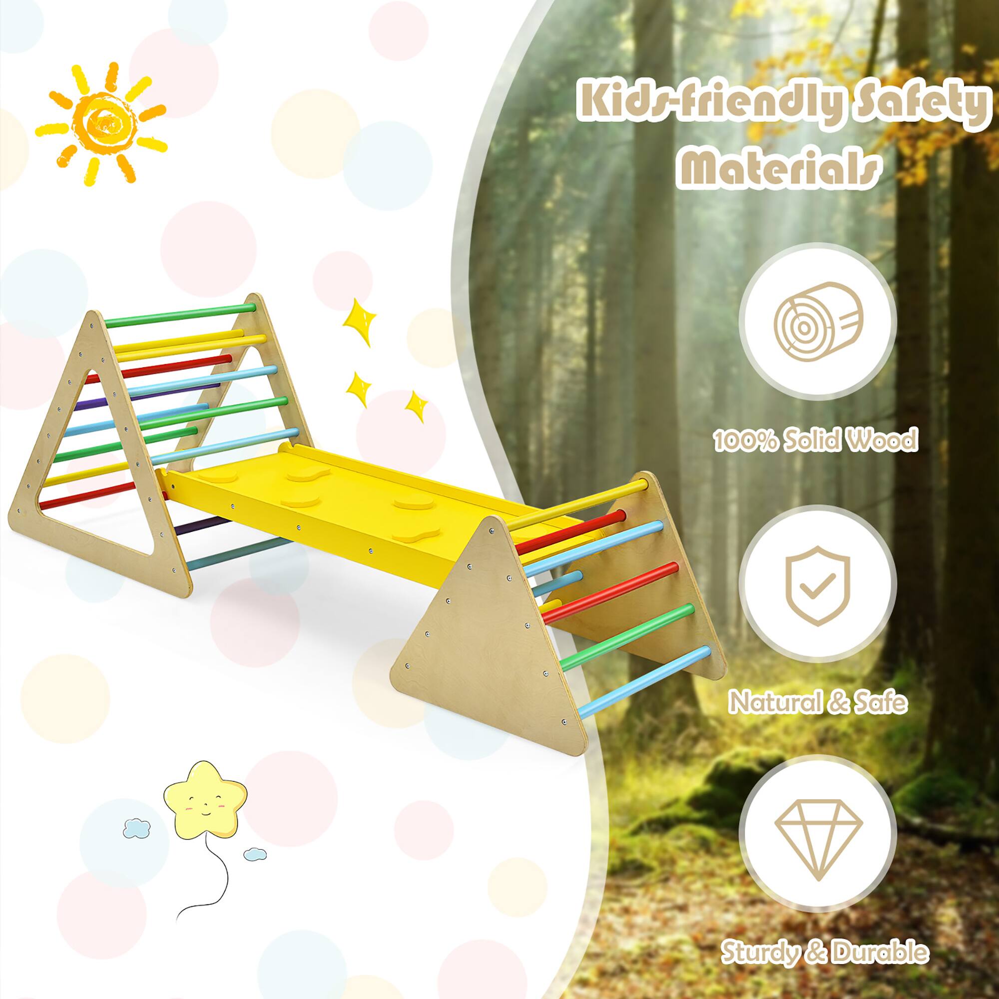 Kids-friendly Safety Materials
100% Solid Wood
Natural & Safe
Sturdy & Durable