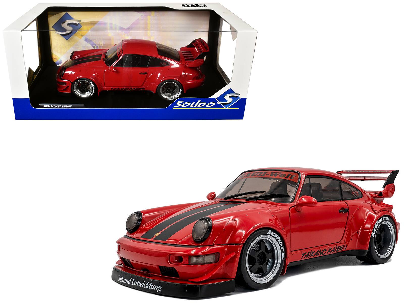 "2024 RWB Bodykit ""Taikano Kaishin"" Red with Black Stripes 1/18 Diecast Model Car by Solido" price history on PriceWatchPro