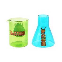 Just Funky - Dr. Stone Senku and E=mc2 3oz Beaker Mini Glass Set of 2 - Multi-Color