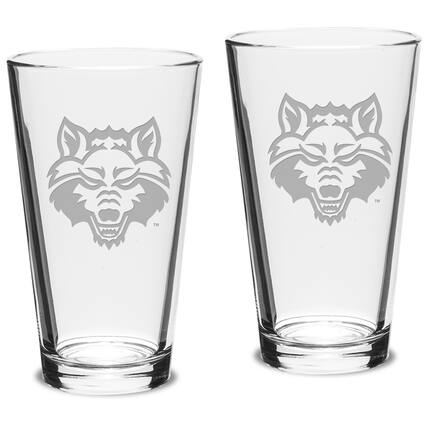 Front. Jardine - Arkansas State Red Wolves 16oz. 2-Piece Classic Pub Glass Set - Multicolor.
