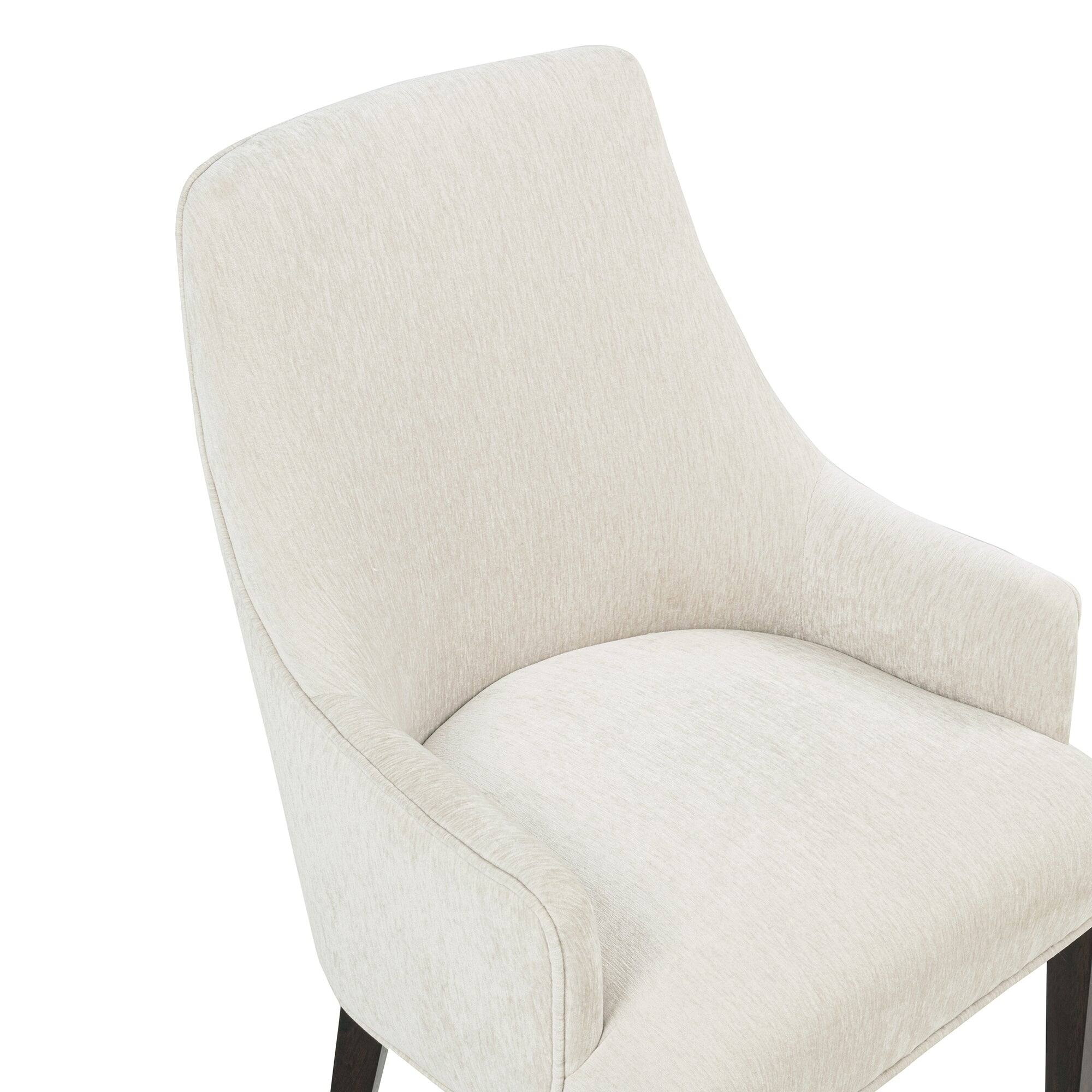 Manhattan Comfort Beever Modern Wood Chenille Dining Chair with Arms ...