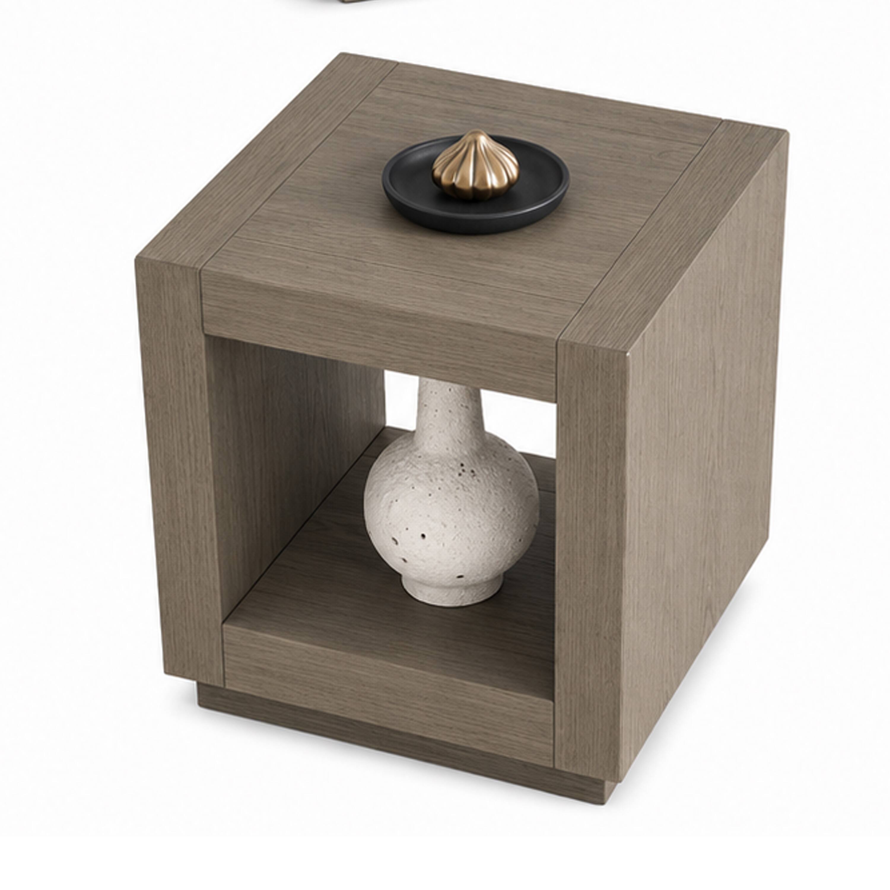 Manhattan Lane Dane Side End Table, 20 Inch Cubic, Open Shelf Natural ...