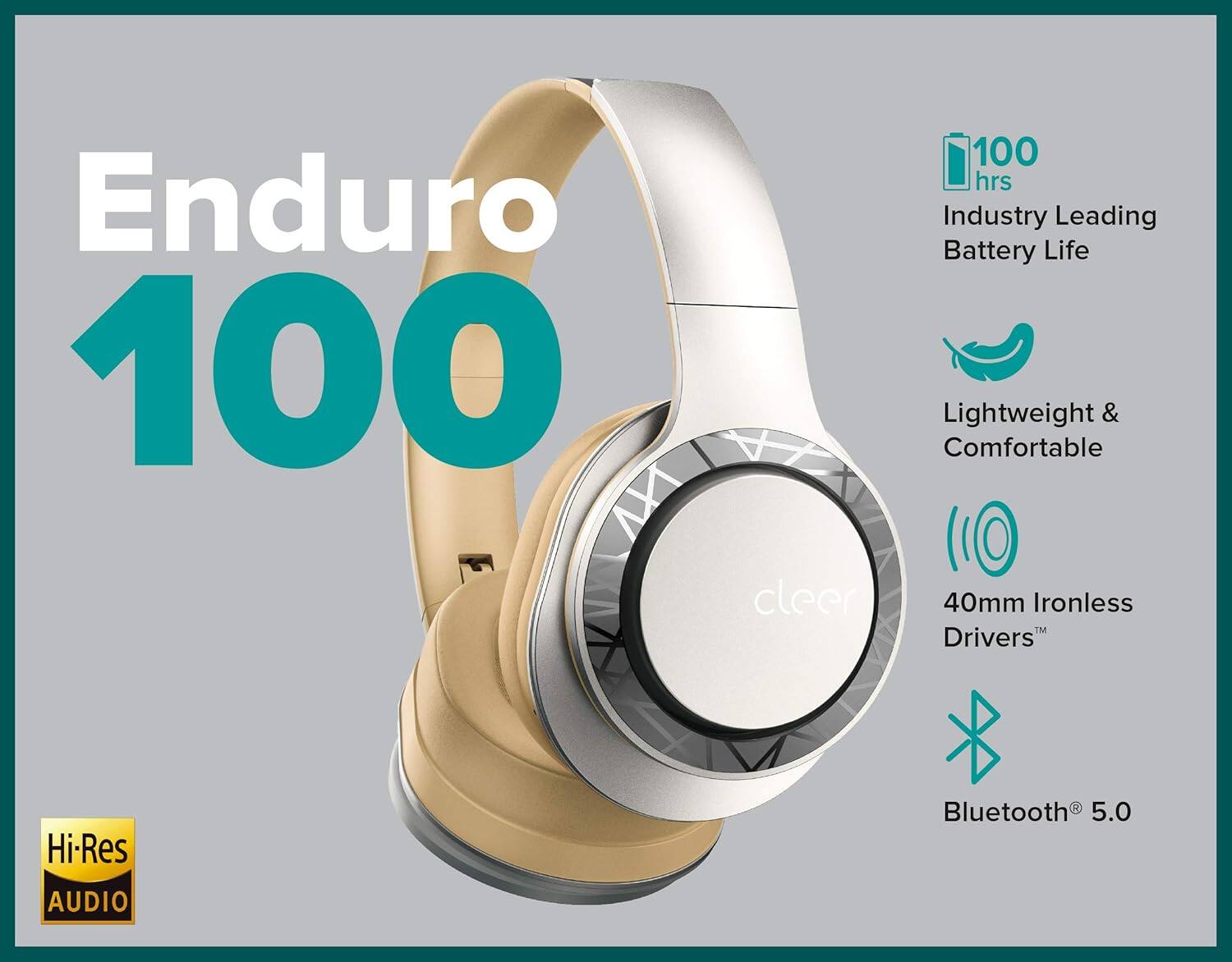 Enduro 100

100 hrs Industry Leading Battery Life
Lightweight & Comfortable
40mm Ironless Drivers
Bluetooth 5.0
Hi-Res AUDIO