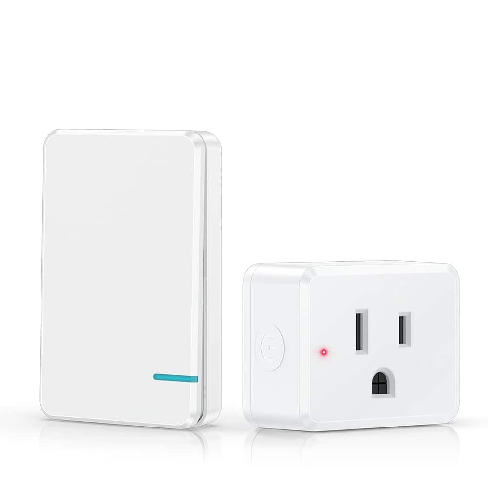 MOSZAR LLC - Remote Control Outlet Plug – 15A/1500W, 600 ft RF Range, Anti-Surge - White