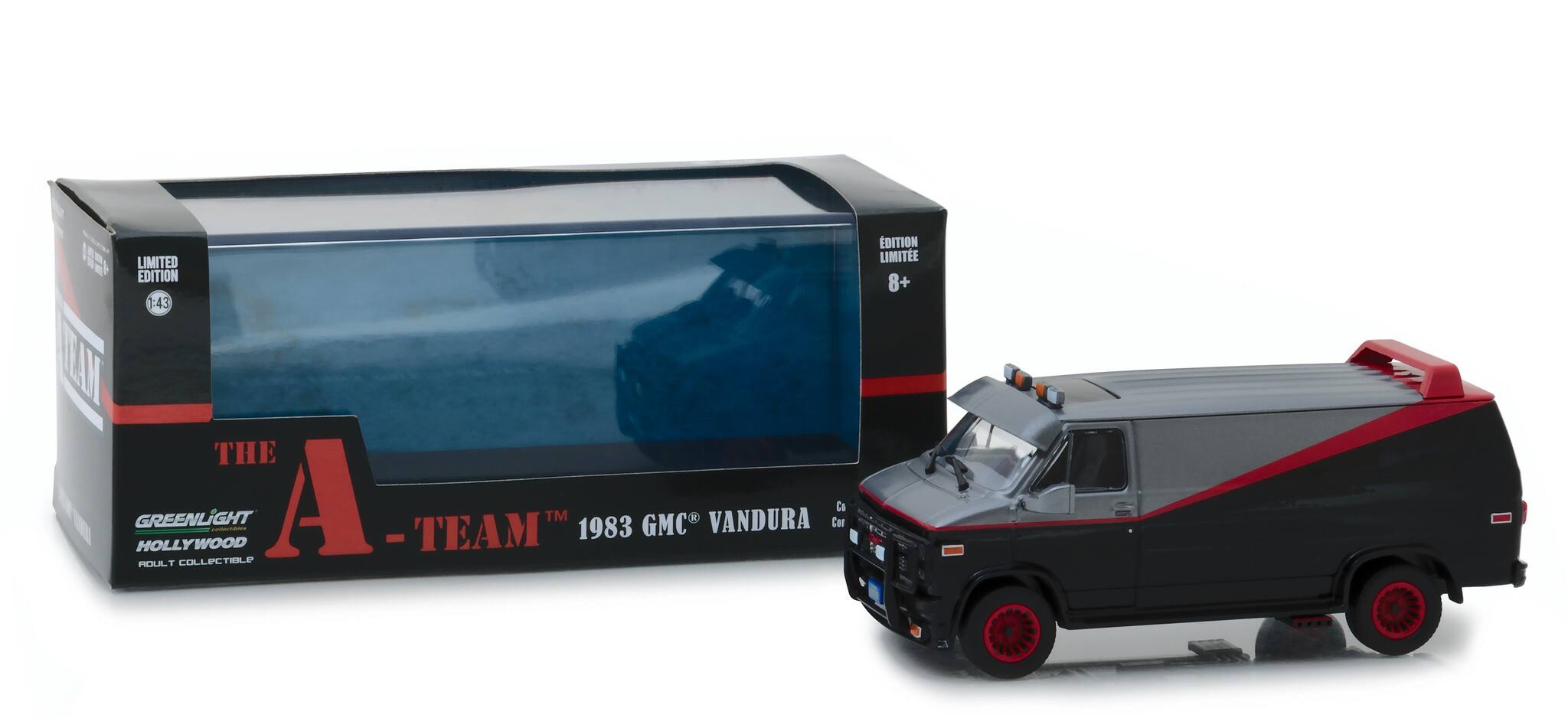 LIMITED EDITION 43  
THE A-TEAM™  
GREENLIGHT HOLLYWOOD  
1983 GMC VANDURA  
COLLECTIBLE EDITION  
LIMITED EDITION 8+