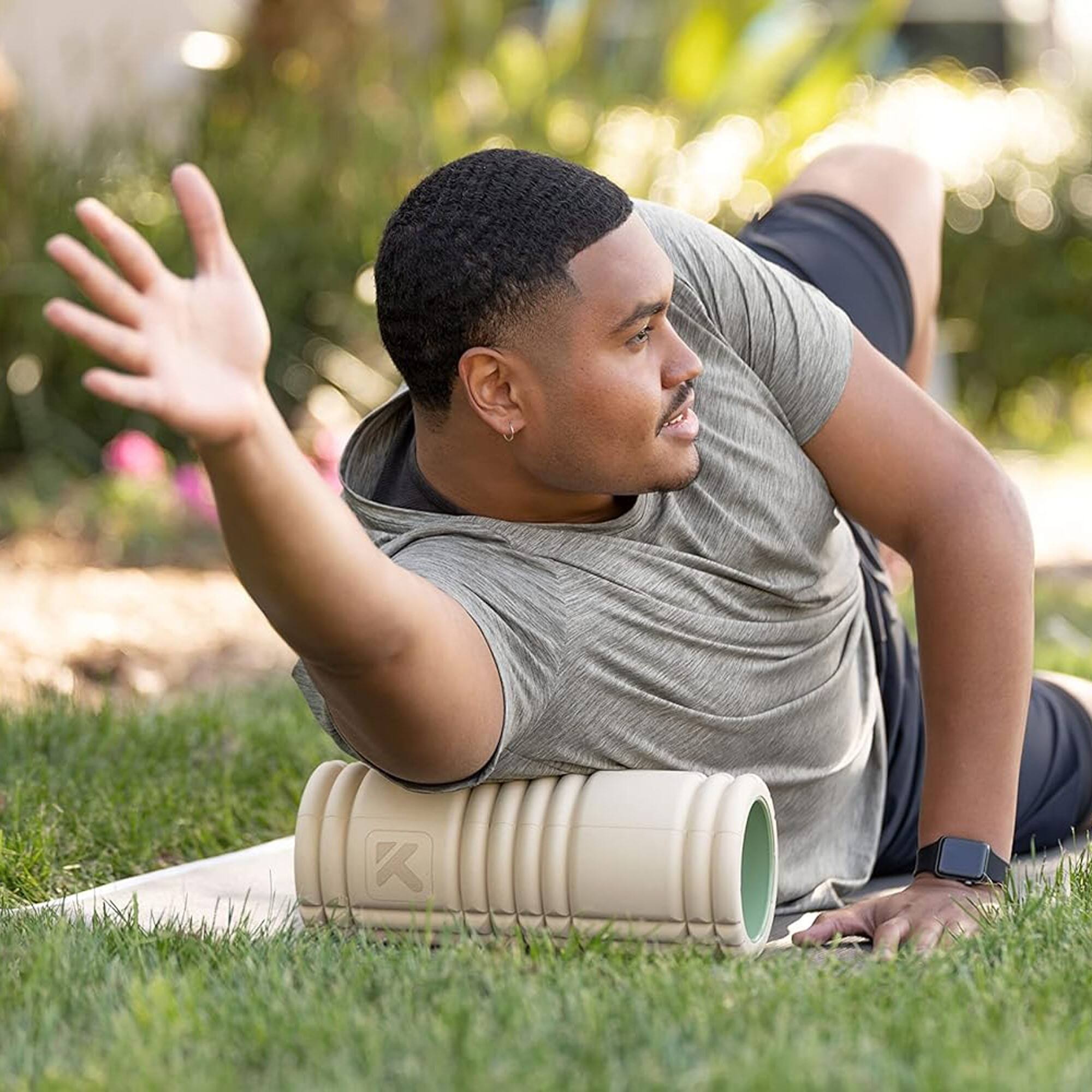 Alt View 4. TriggerPoint - TriggerPoint GRID 1.0 Foam Roller,Tan - Tan.