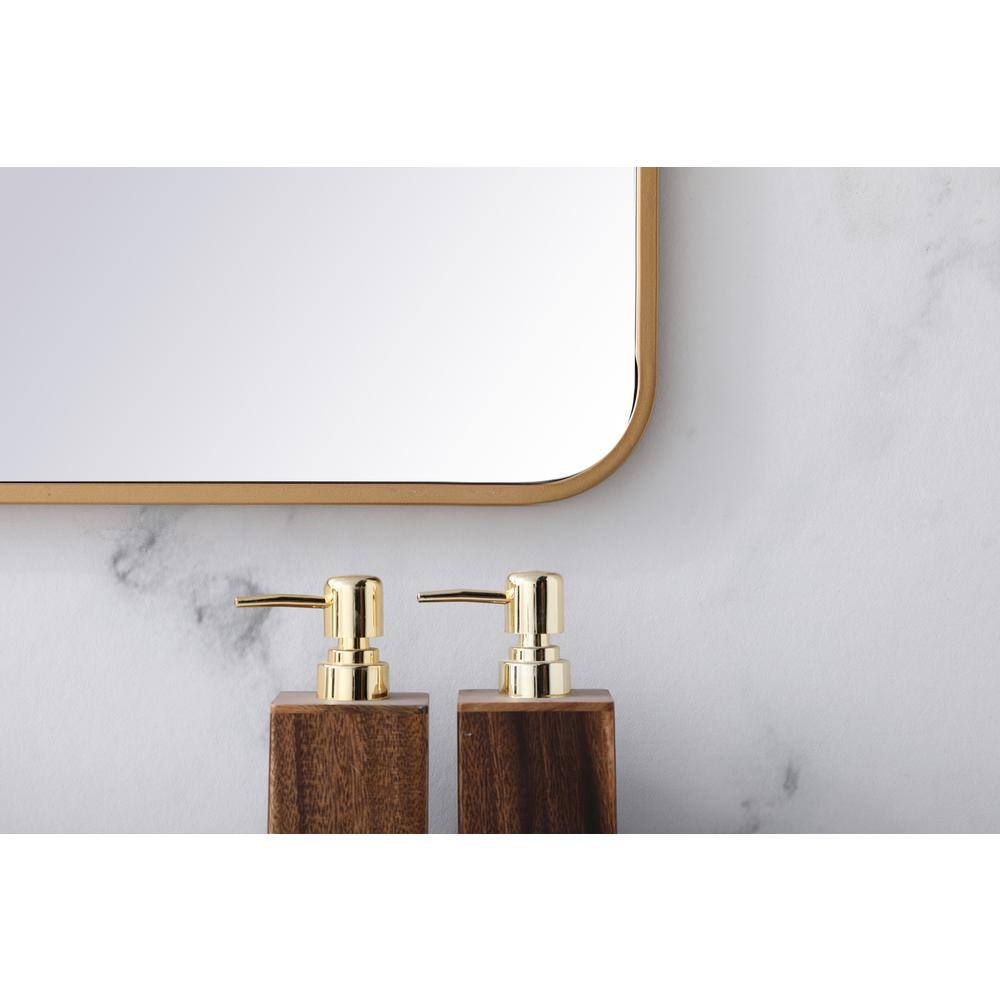 Alt View 4. Elegant Decor - Soft corner metal rectangular mirror 36x36 inch in Brass - Brass.