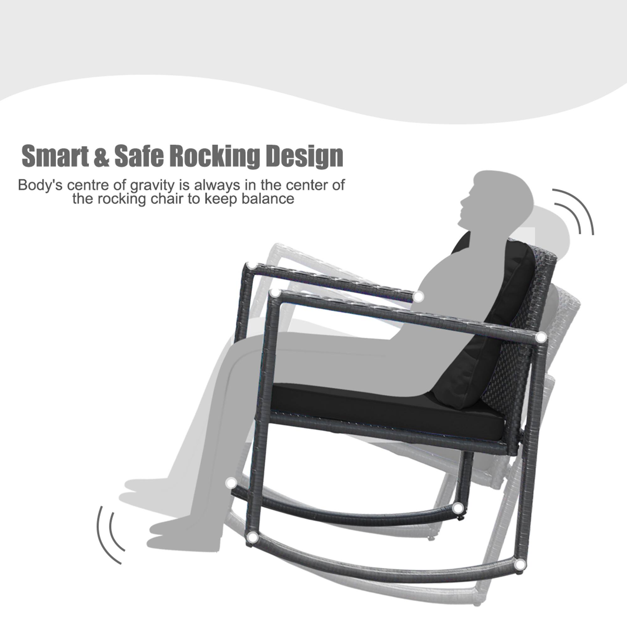 Smart & Safe Rocking Design
Body's centre of gravity is always in the center of the rocking chair to keep balance
