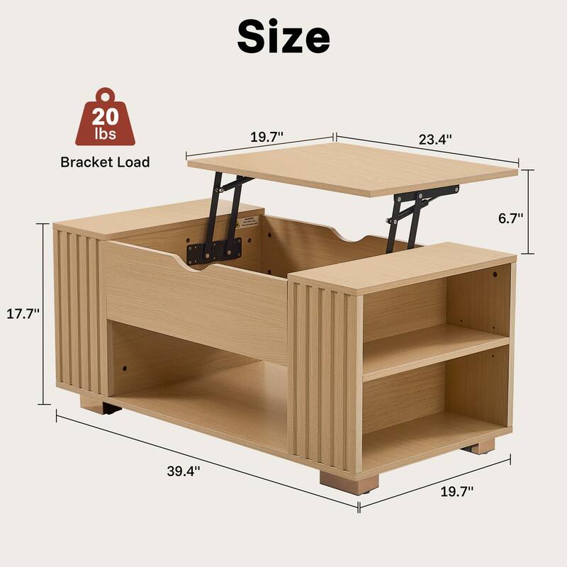 Size: 19.7" 23.4" 6.7" 17.7" 39.4" 19.7"

Bracket Load: 20 lbs