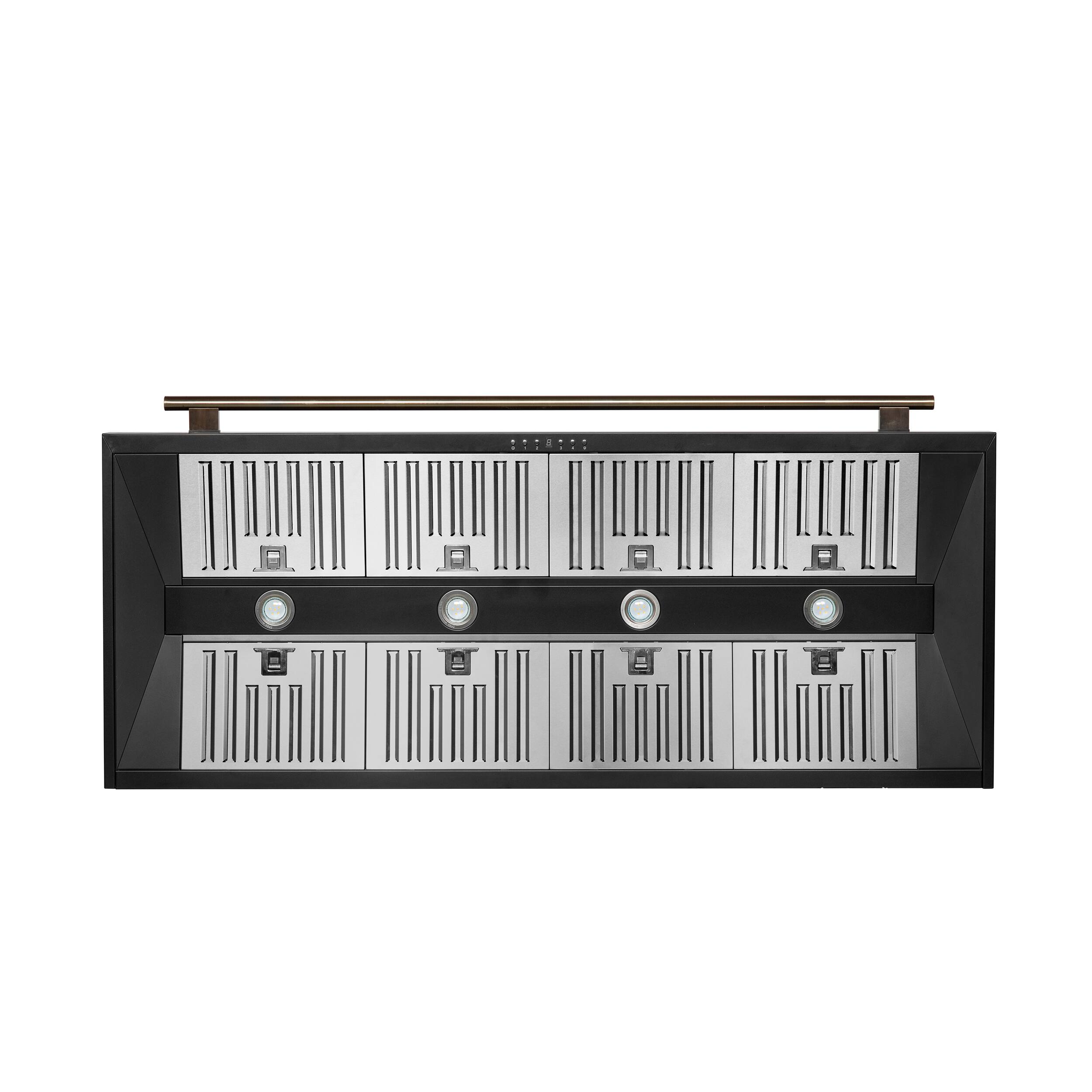 Alt View 2. Forno Appliances - Aria 60 in. Convertible Wall-Mounted Range Hood - Black.