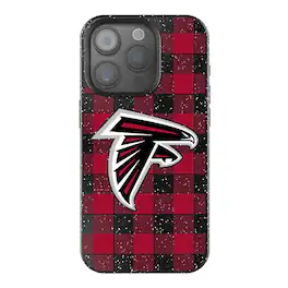 Keyscaper - NFL - Atlanta Falcons Plaid Bling iPhone Case - 15 - Black