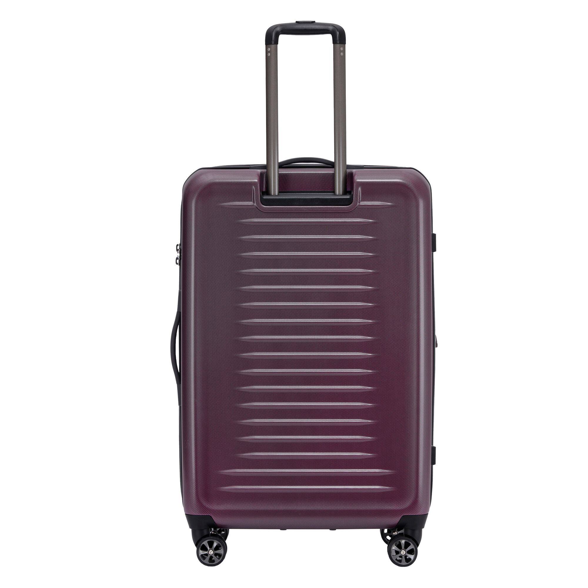 Left. Spyder - Spyder Rails 29 Inch Expandable Hardside Upright Suitcase with 360 Spinner Wheels, TSA Approved Lock - Burgundy.