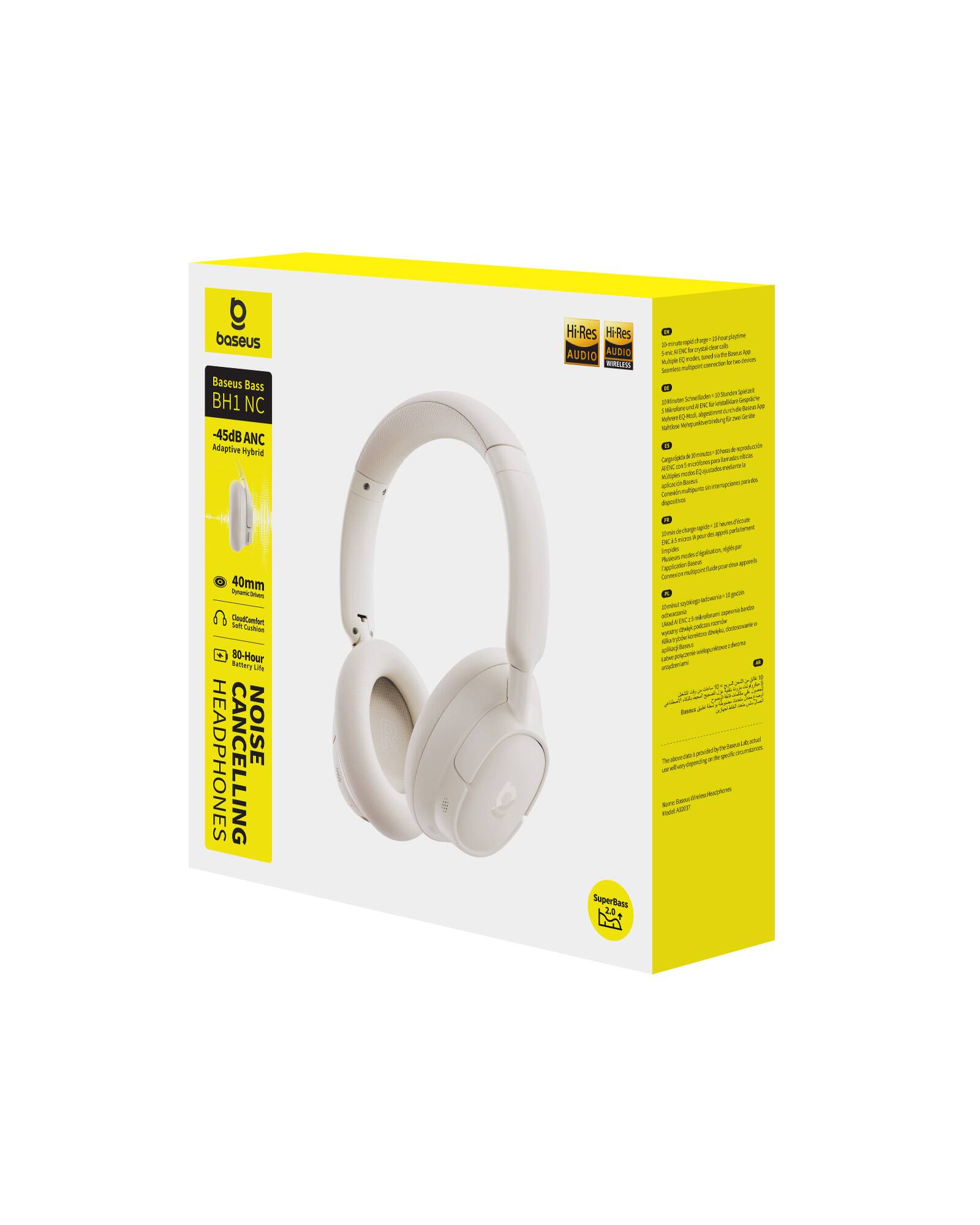 Baseus Bass BH1 NC

-45dB ANC Adaptive Hybrid
HiRes AUDIO
WIRELESS

40mm Dynamic Drivers
Cloud Comfort Soft Cushions
80Hour Battery Life

HEADPHONES NOISE CANCELLING

Hi-Res AUDIO
Wireless

Super Bass

The included wireless headphones are designed for use with any Bluetooth-enabled device.