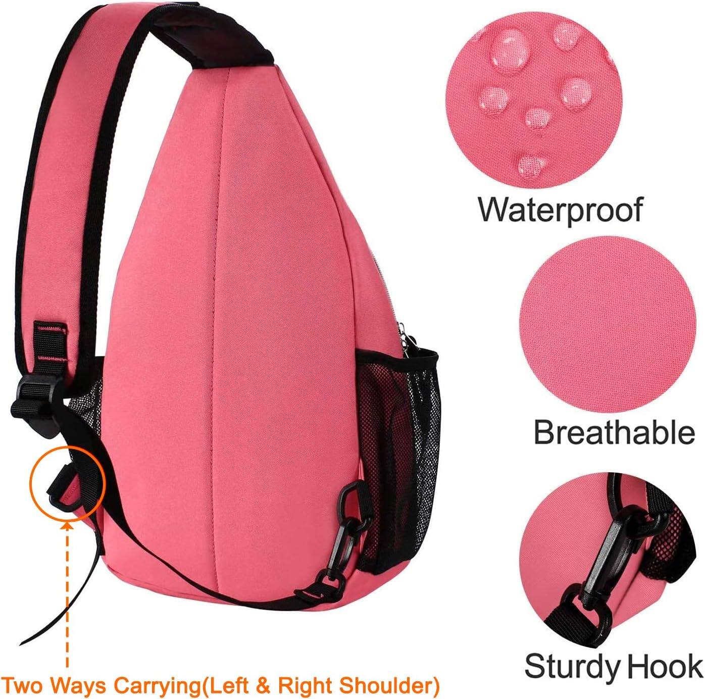 Waterproof  
Breathable  
Two Ways Carrying (Left & Right Shoulder)  
Sturdy Hook