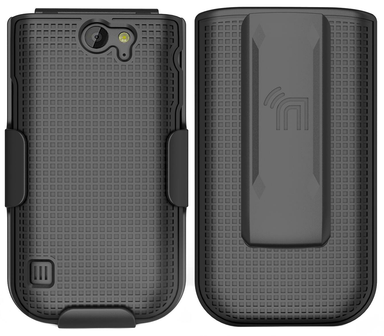 Alt View 2. Nakedcellphone - Case and Belt Clip Holster Combo for Nokia 2720 V Flip Phone - Black.