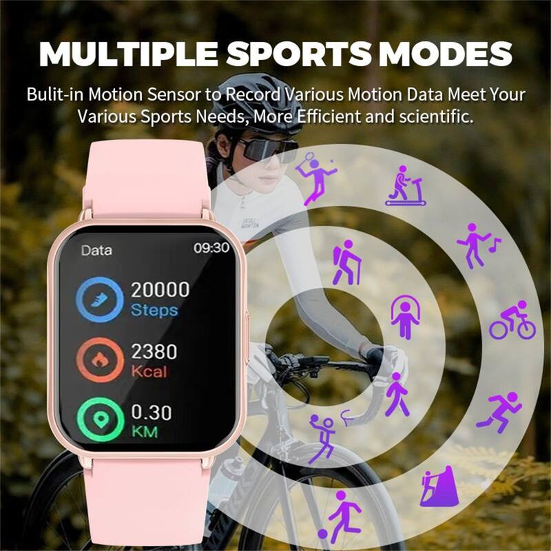 MULTIPLE SPORTS MODES  
Bulit-in Motion Sensor to Record Various Motion Data Meet Your Various Sports Needs, More Efficient and scientific.  

Data  
09:30  
20000 Steps  
2380 Kcal  
0.30 KM