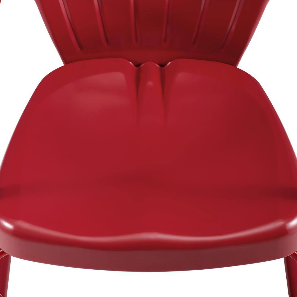 Alt View 6. Crosley Furniture - Ridgeland 2Pc Retro Outdoor Chair Set - 2 Chairs - Bright Red Gloss.