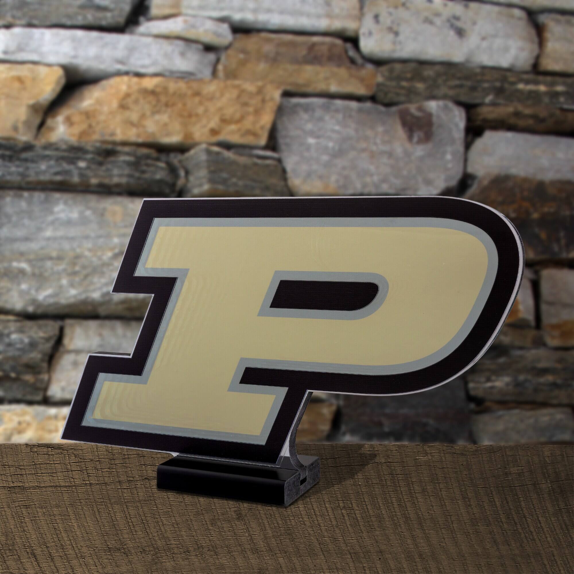 Alt View 3. Sporticulture - Purdue Boilermakers LED Infinity Logo Light - Gold.