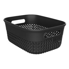 Life Story - 4 Qt Decorative Storage Basket, Small Plastic Home Organizer - Black