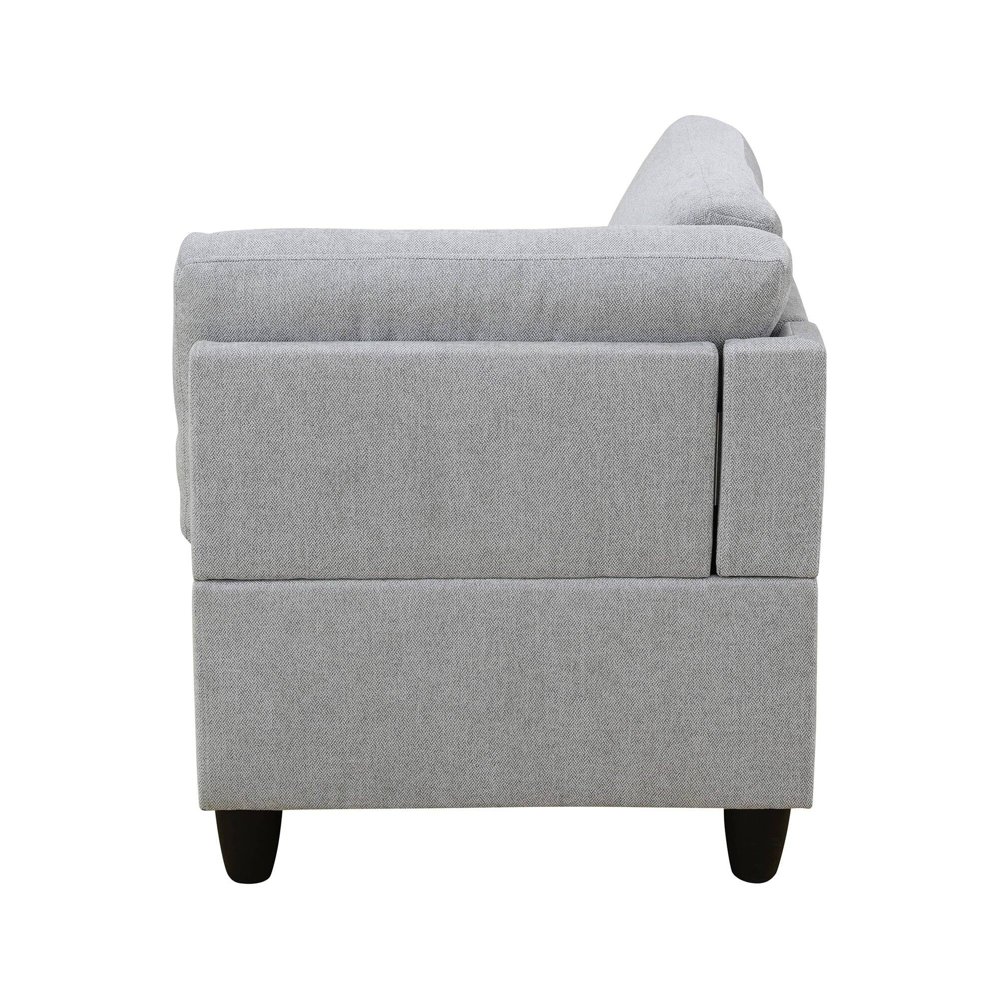 Angle. Boyel Living - 8 Piece Modular Corduroy Sofa Set Movable DIY Sectional - Light Gray.