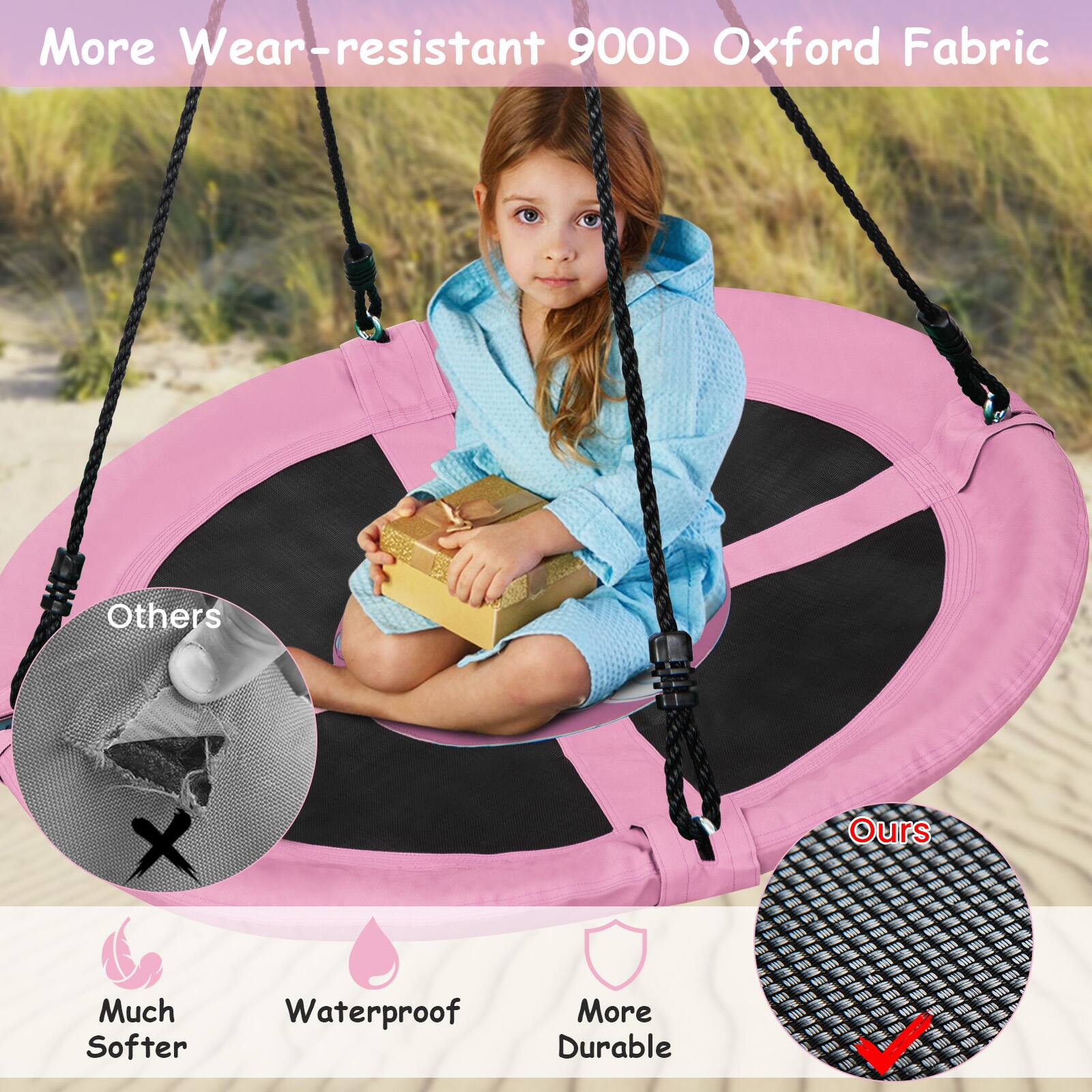 More Wear-resistant 900D Oxford Fabric

Others
Much Softer
Waterproof
More Durable

Ours