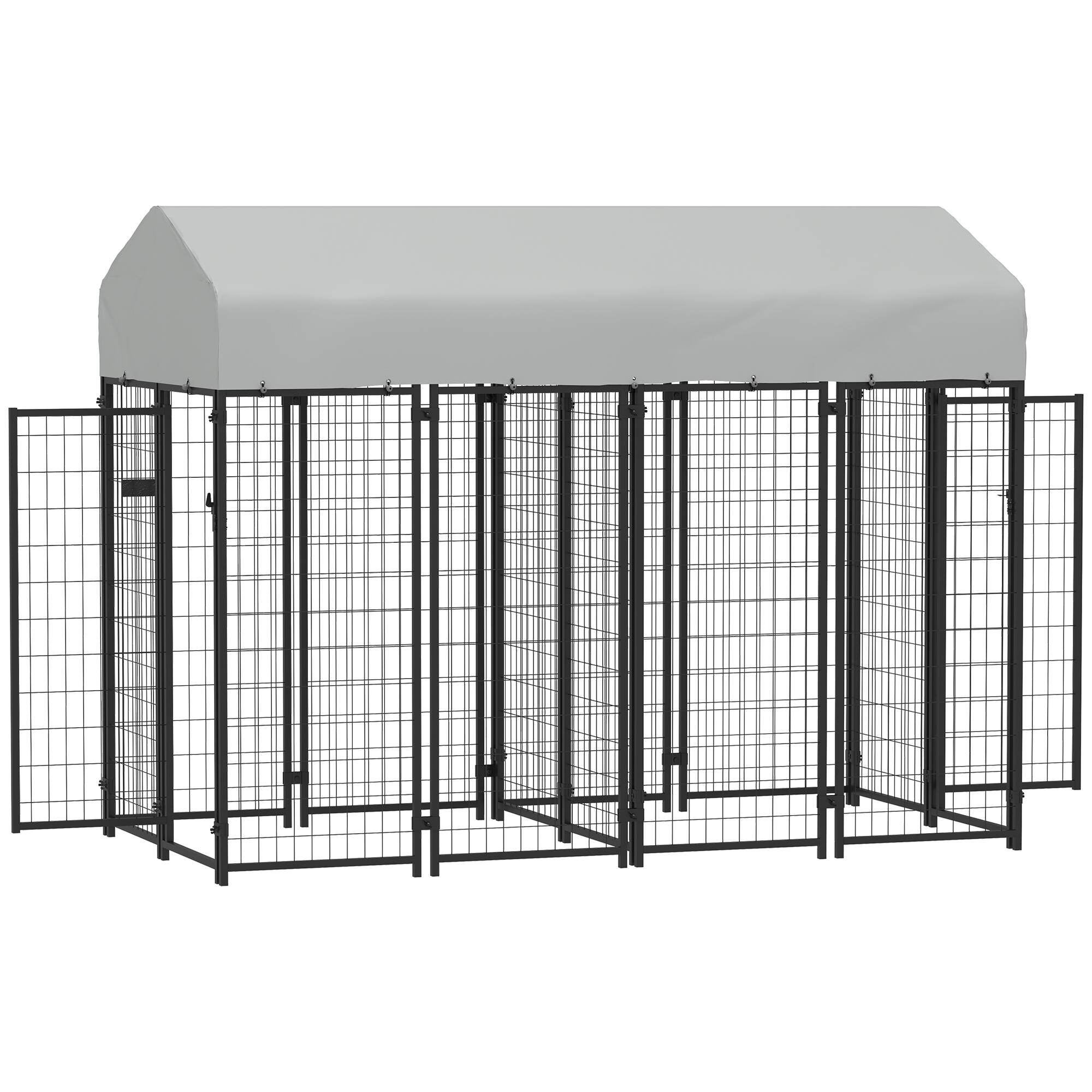 Pawhut - Outdoor Dog Kennel with 2 Rooms, 8'x4'x6' Heavy Duty Welded Wire, Escape-proof Lock, UV-Resistant Cover, for Large Dogs price history on PriceWatchPro