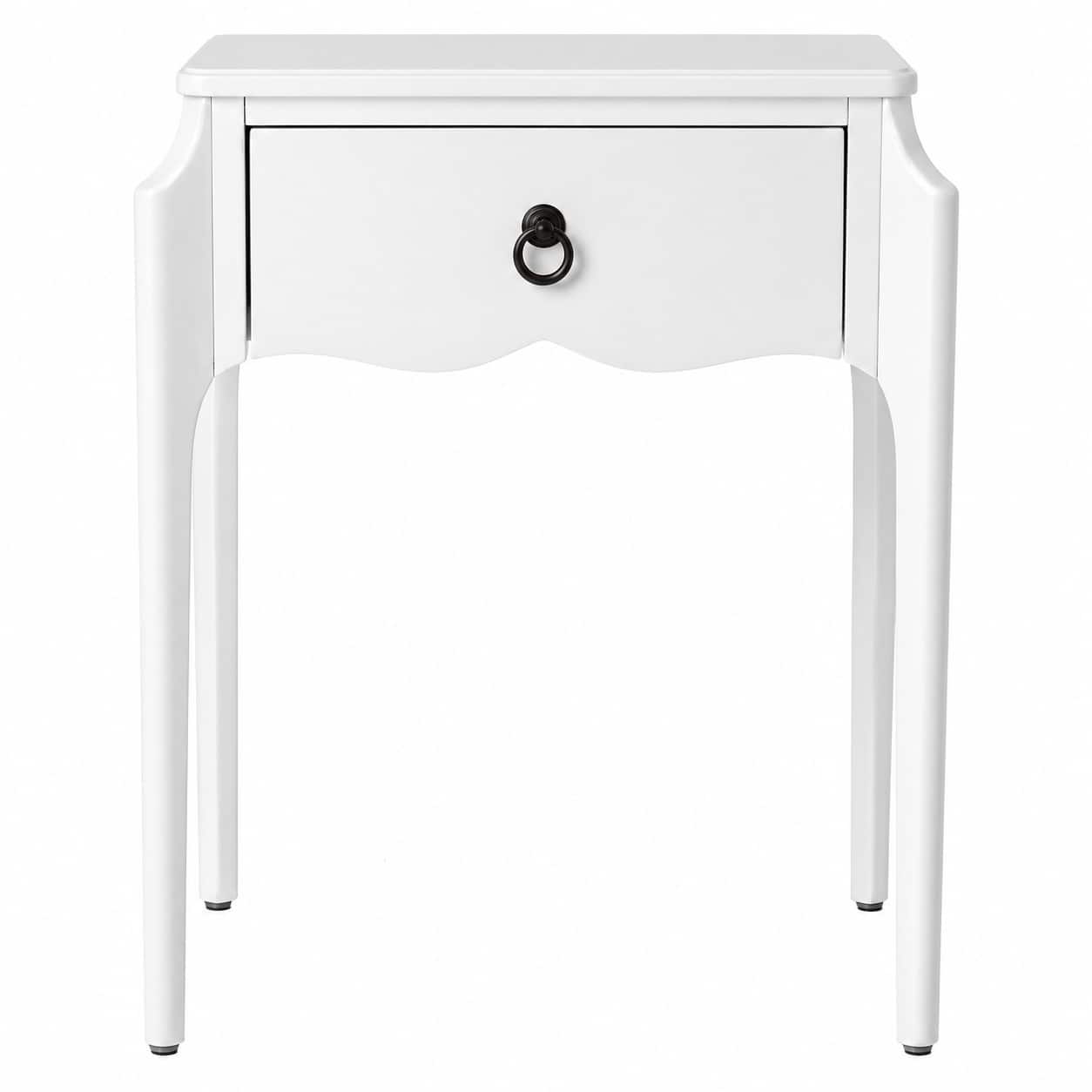 Starlight Canyon Home - 1-Drawer Nightstand with Storage, Transitional Bedside Table for Bedroom - White