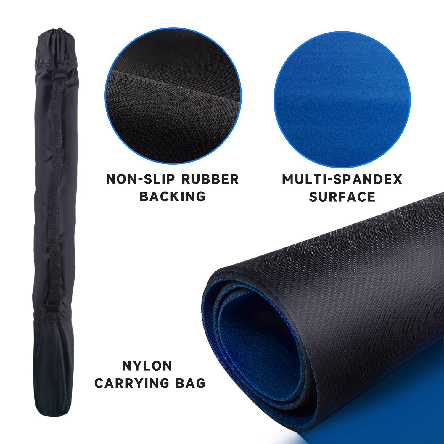 NON-SLIP RUBBER BACKING MULTI-SPANDEX SURFACE NYLON CARRYING BAG