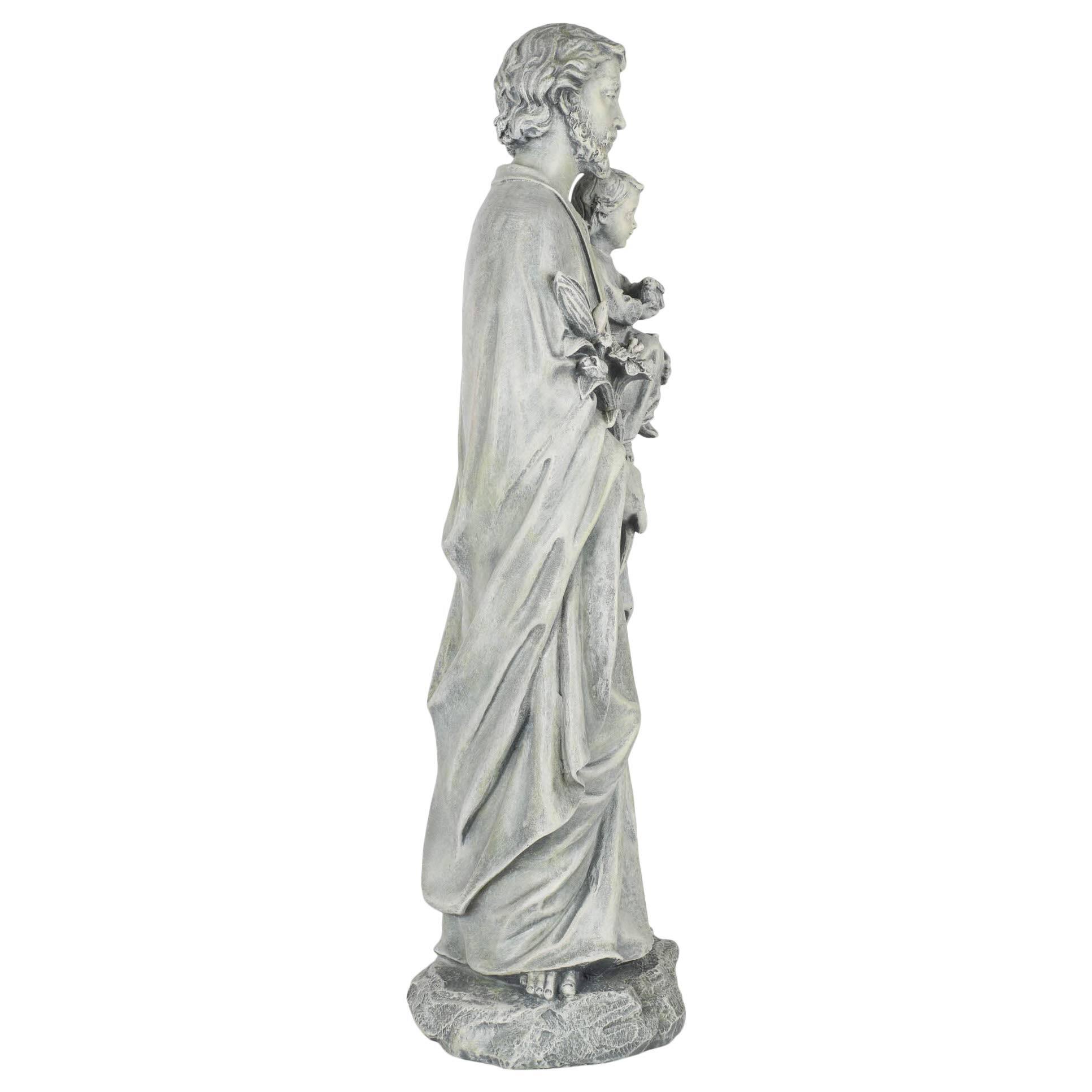 Alt View 3. Refined Abode Design - By Roman - 20 H St Joseph Holding A Garden Statue Religious Outdoor Decor.