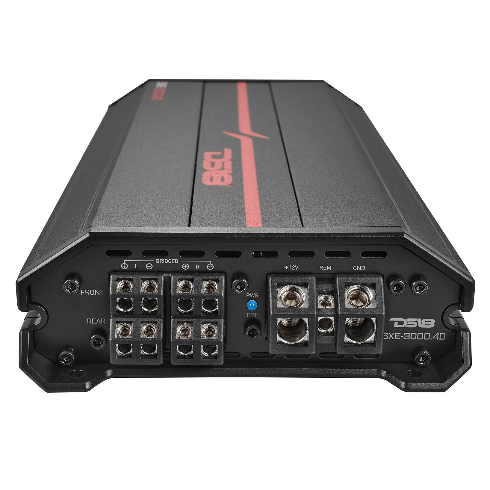 FRONT  
L  
D218 12 BRIDGED 0 + R 0 +12V PWR  
REM  
GND  
REAR  
PWR  
D518 SXE-3000.4D