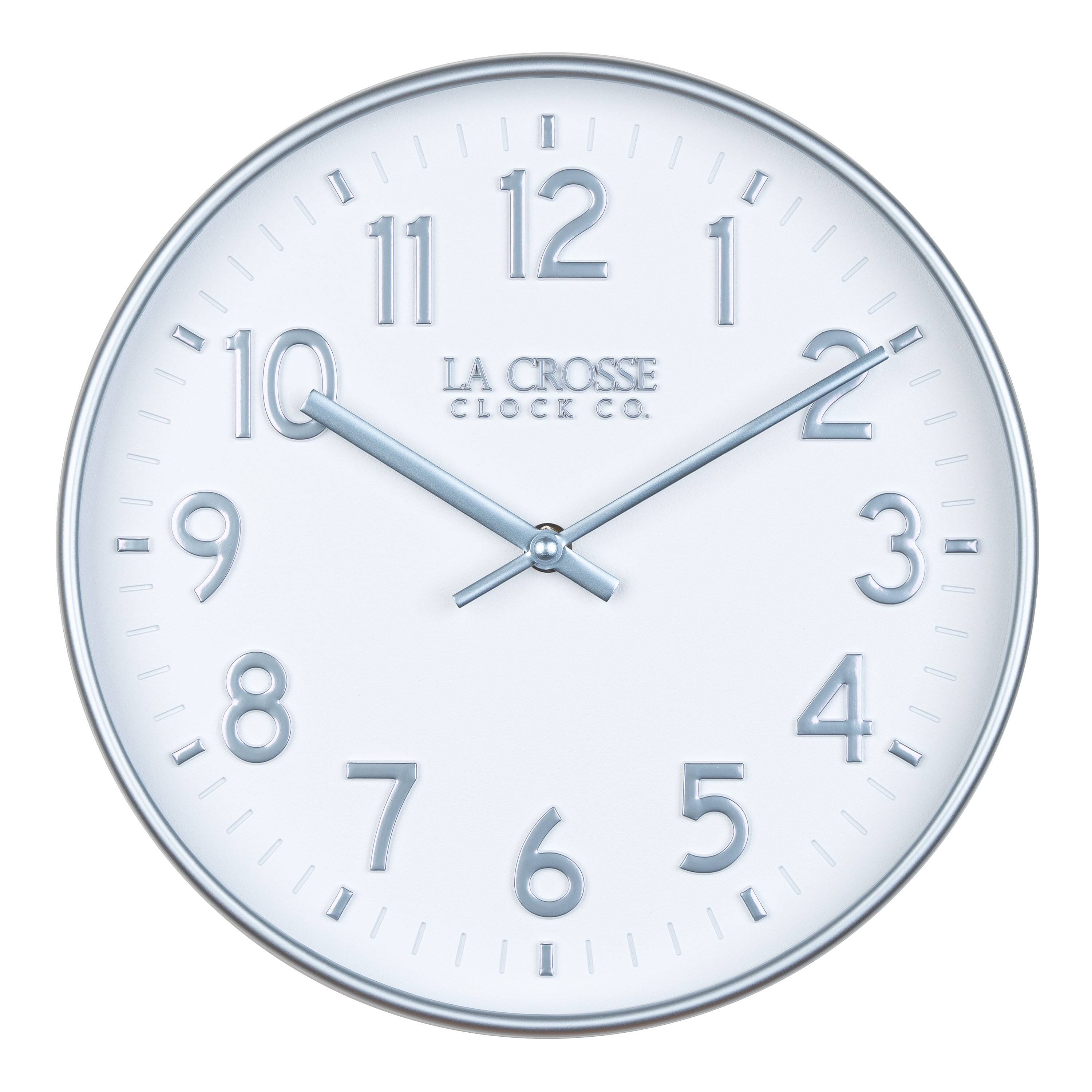 La Crosse Clock Co. - 10.8 in. Tovi Analog Quartz Wall Clock - Gray