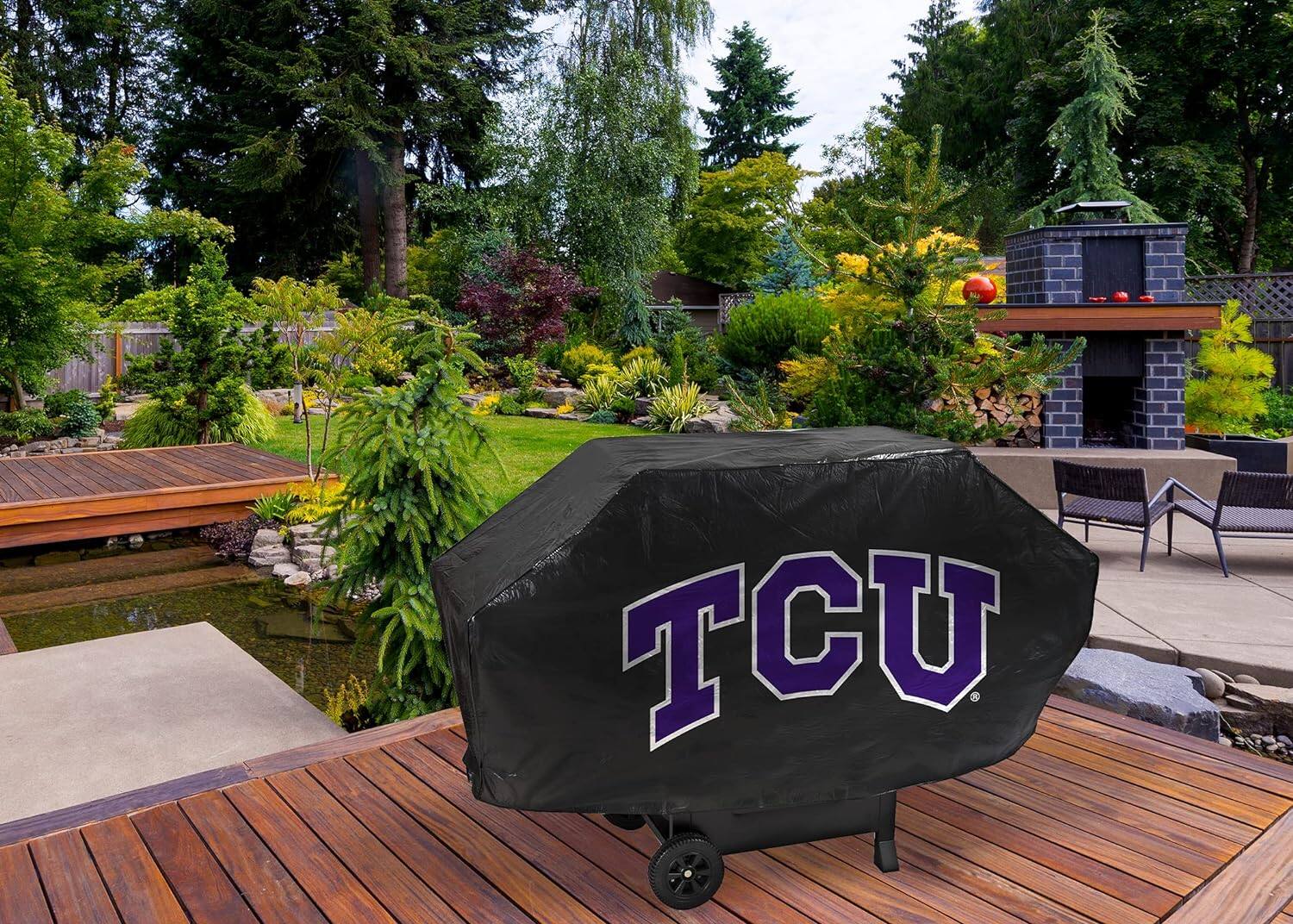 Alt View 1. Rico Industries - TCU Texas Christian University Deluxe Grill Cover Deluxe Vinyl Grill Cover - Multi.