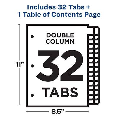 Includes 32 Tabs + 1 Table of Contents Page

DOUBLE COLUMN

32 TABS

11" x 8.5"
