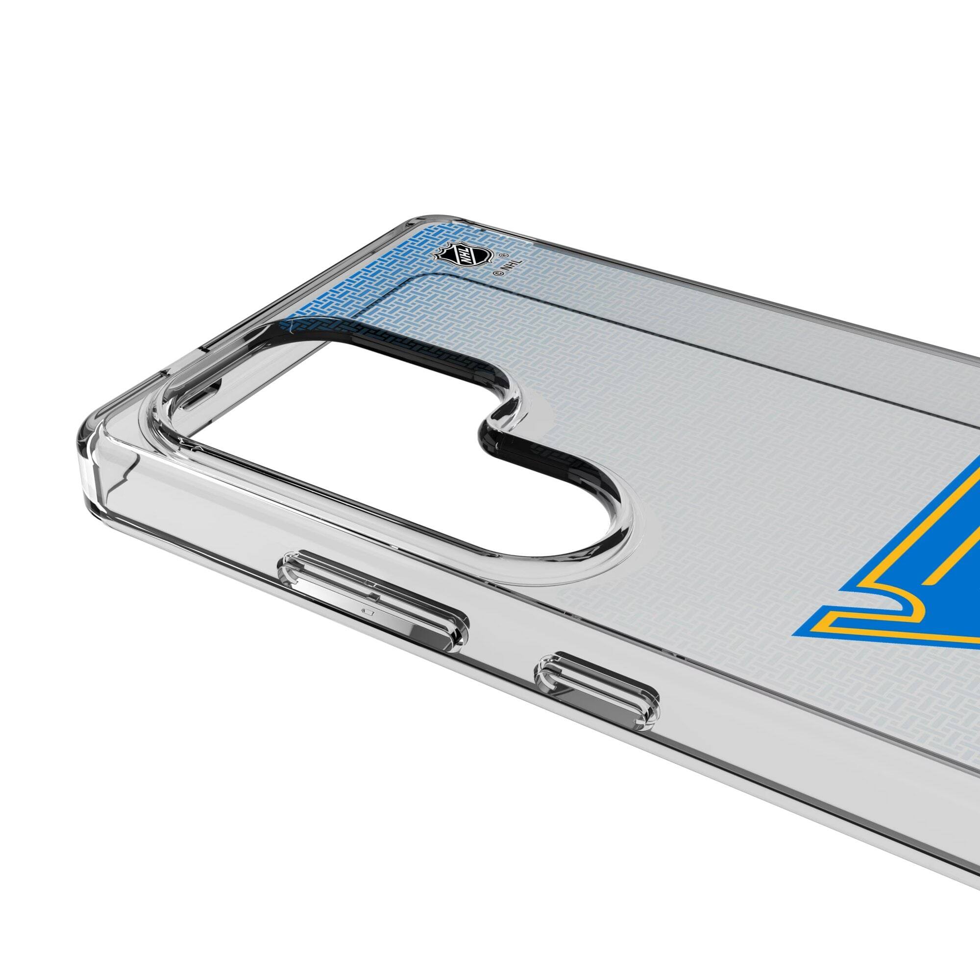 Alt View 2. Keyscaper - St. Louis Blues Linen Logo Galaxy Clear Case - S25 Ultra - Multicolor.