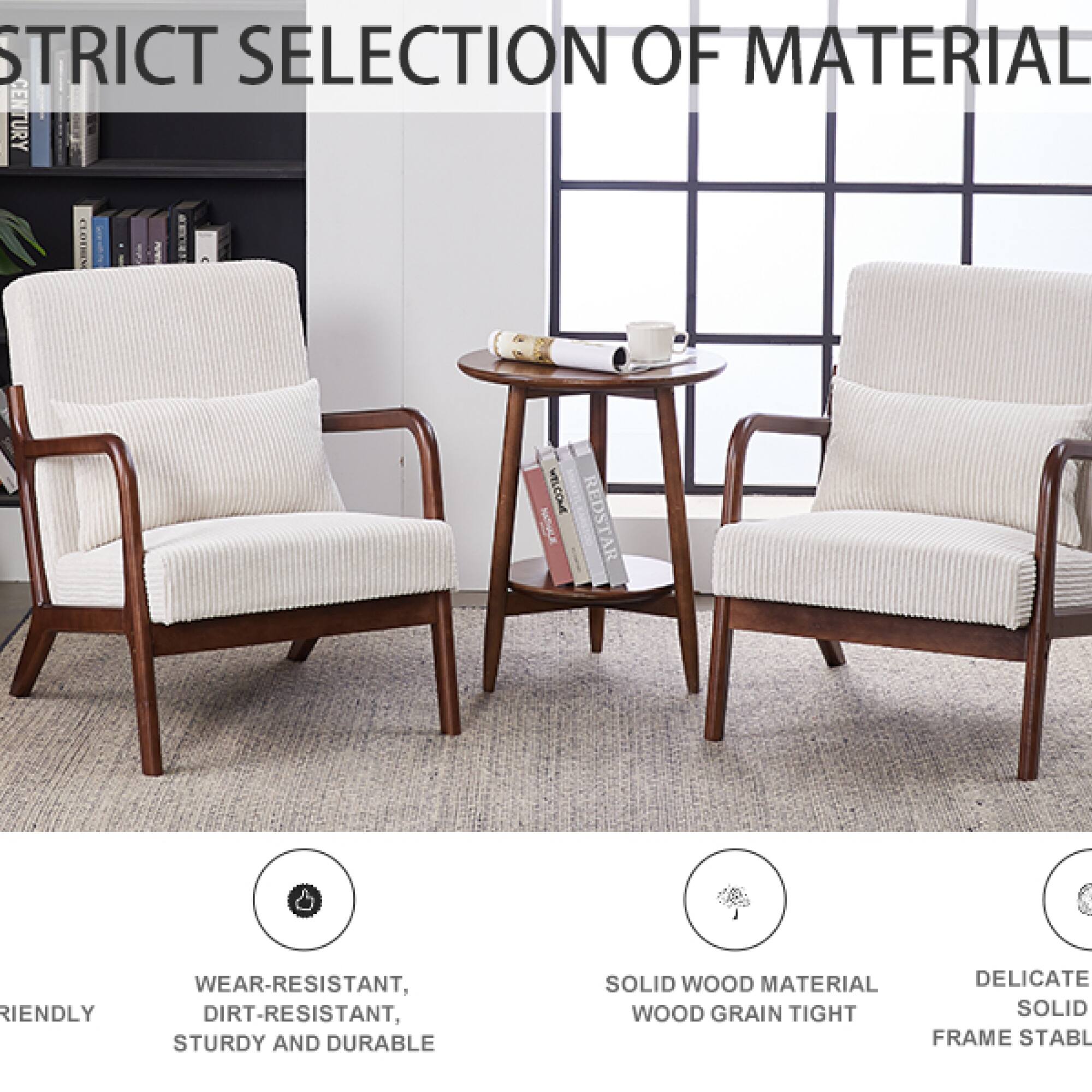 STRICT SELECTION OF MATERIAL

- WEAR-RESISTANT, DIRT-RESISTANT, STURDY AND DURABLE
- SOLID WOOD MATERIAL, WOOD GRAIN TIGHT
- DELICATE SOLID FRAME STABLE