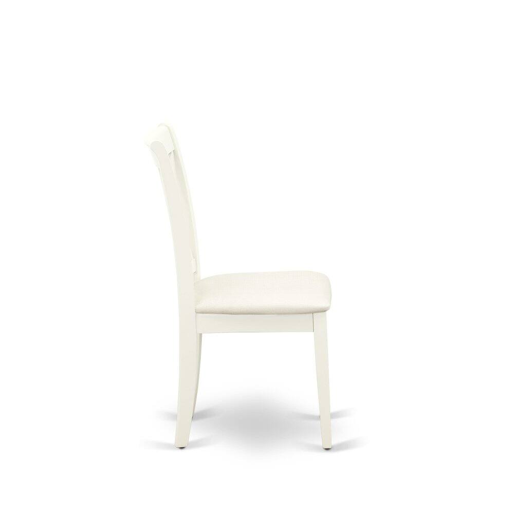 Alt View 4. East West Furniture - East West Furniture 3 Piece Dinning Room Table Set Contains 1 Wood Table and 2 Linen White Dining Room Chairs with - Multi-Color.
