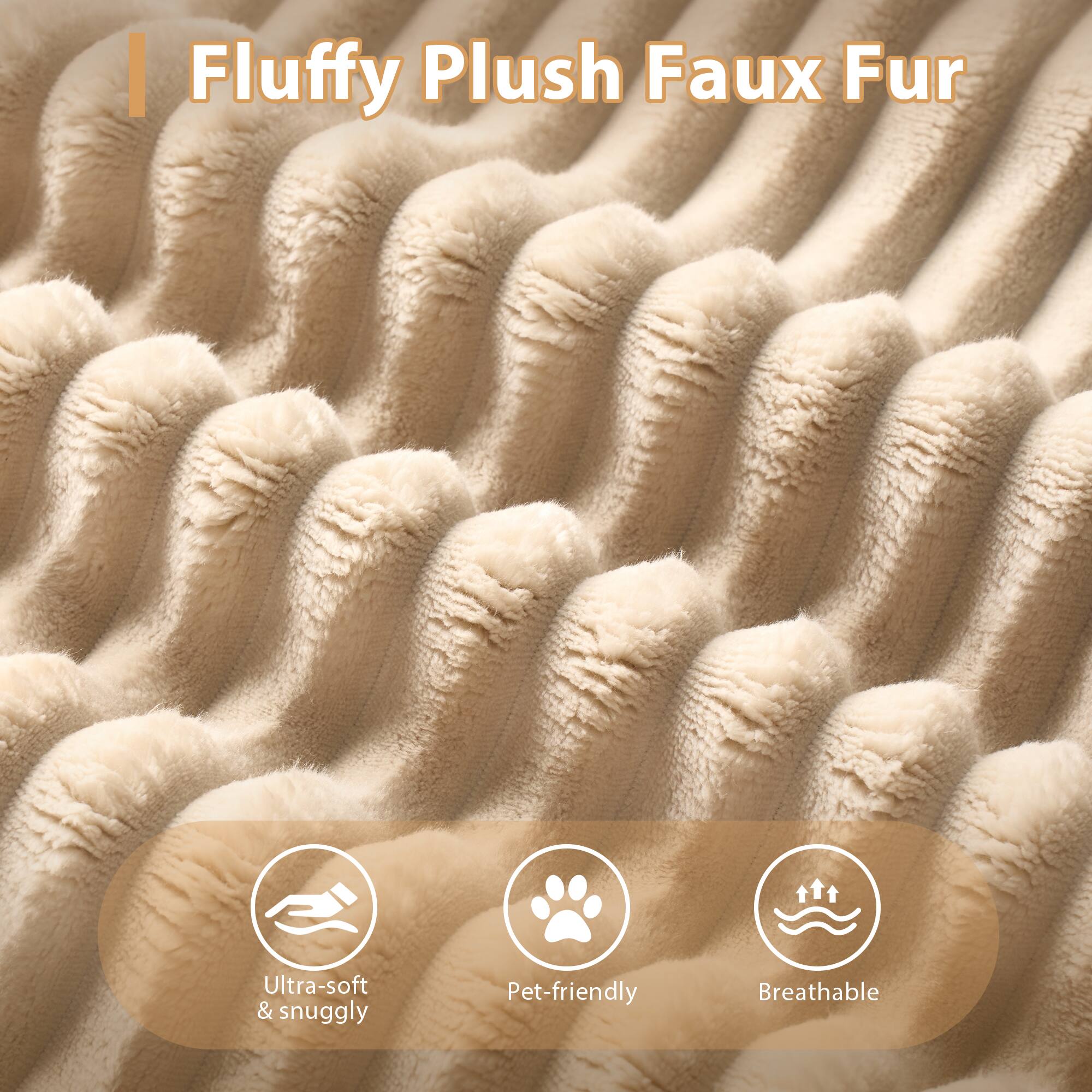 Fluffy Plush Faux Fur

- Ultra-soft & snuggly
- Pet-friendly
- Breathable