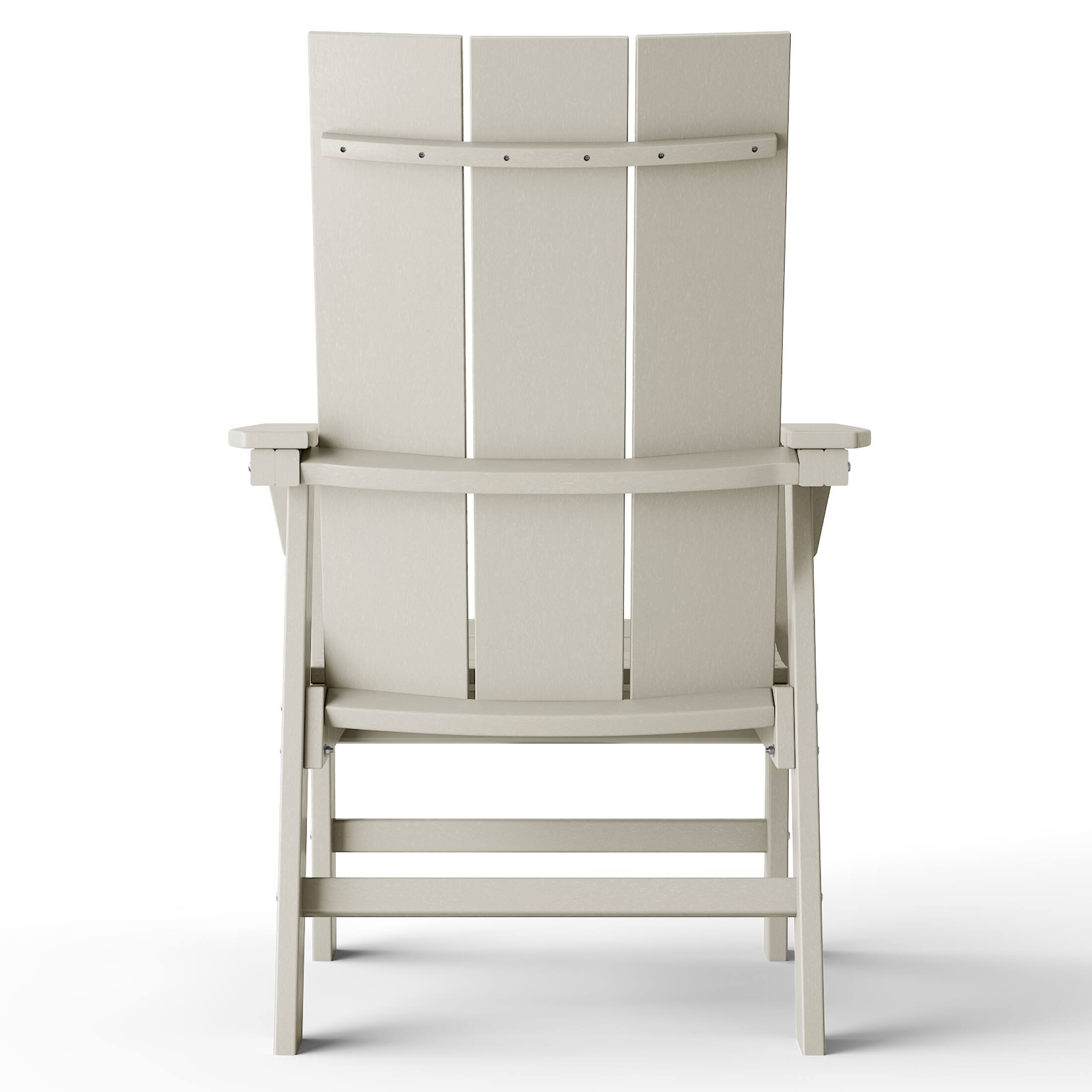Alt View 1. WestinTrends - WestinTrends Ashore Outdoor Patio HDPE Plastic Modern Adirondack Dining Chair - Sand.