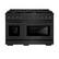 Front. ZLINE - 48 in. Wide 8 Burner ZLINE Paramount Double Oven Dual Fuel Range (SDRB-48) - Black Stainless Steel.