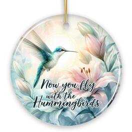 OrnamentallyYou - Ethereal Fly with the Hummingbirds Ornament Remembrance Gift - Multi-colored