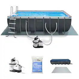 Intex - Ultra XTR 18' x 9' x 52" Above Ground Pool & OptiFlow Premium Filter Sand