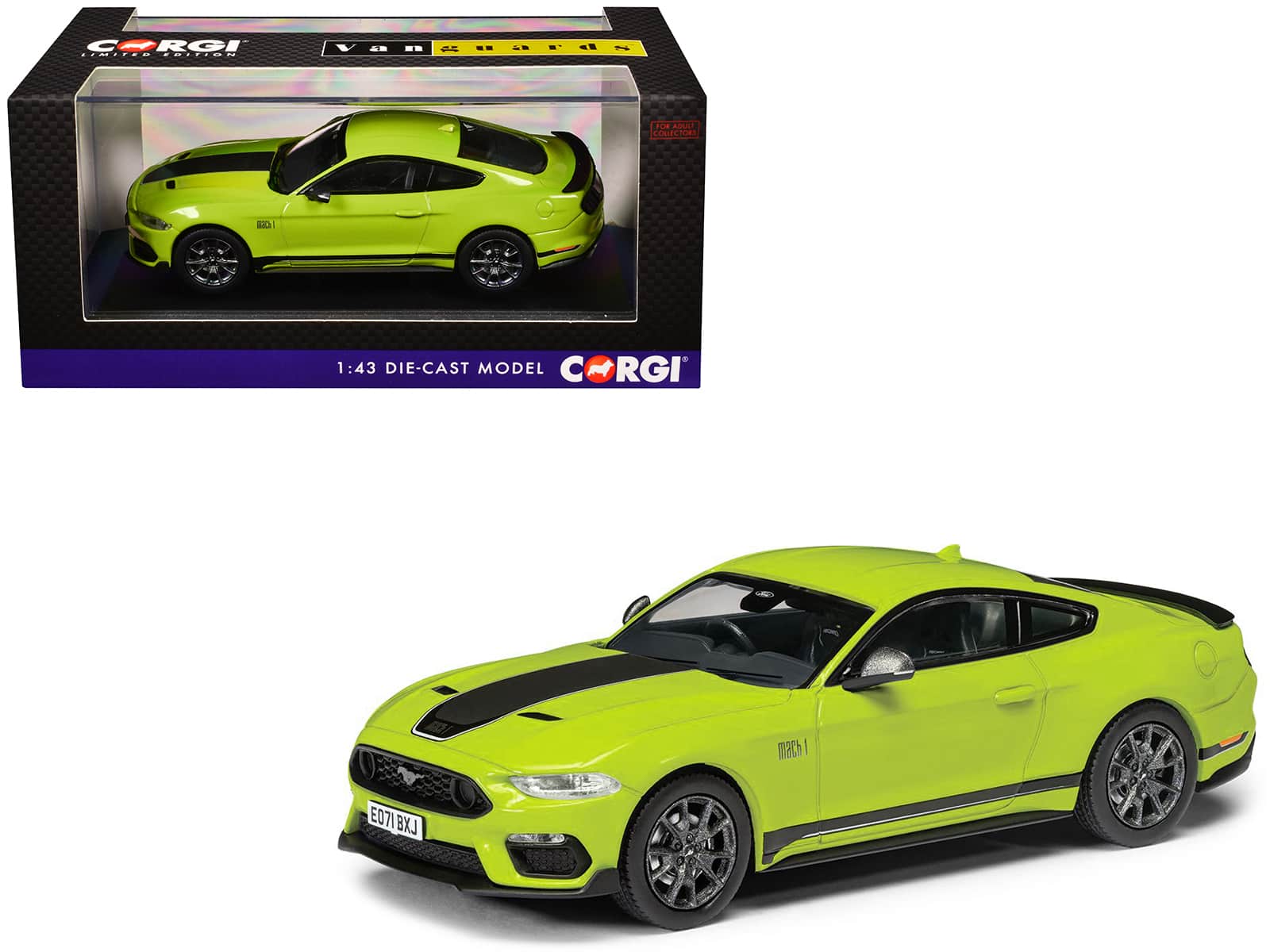 "Ford Mustang Mk6 Mach 1 RHD (Right Hand Drive) Grabber Yellow with Black Stripes ""Vanguards"" Series 1/43 Model by Corgi" price history on PriceWatchPro