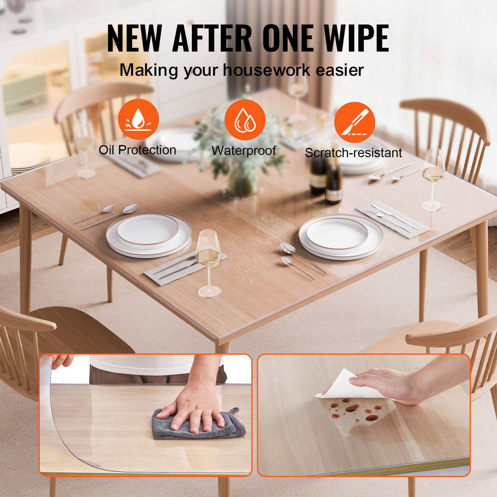 NEW AFTER ONE WIPE  
Making your housework easier  

- Oil Protection  
- Waterproof  
- Scratch-resistant