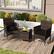 Alt View 3. Costway - 3 PCS Outdoor Conversation Set with Cushioned Seat & Tempered Glass Tabletop - Black,Mix Brown.