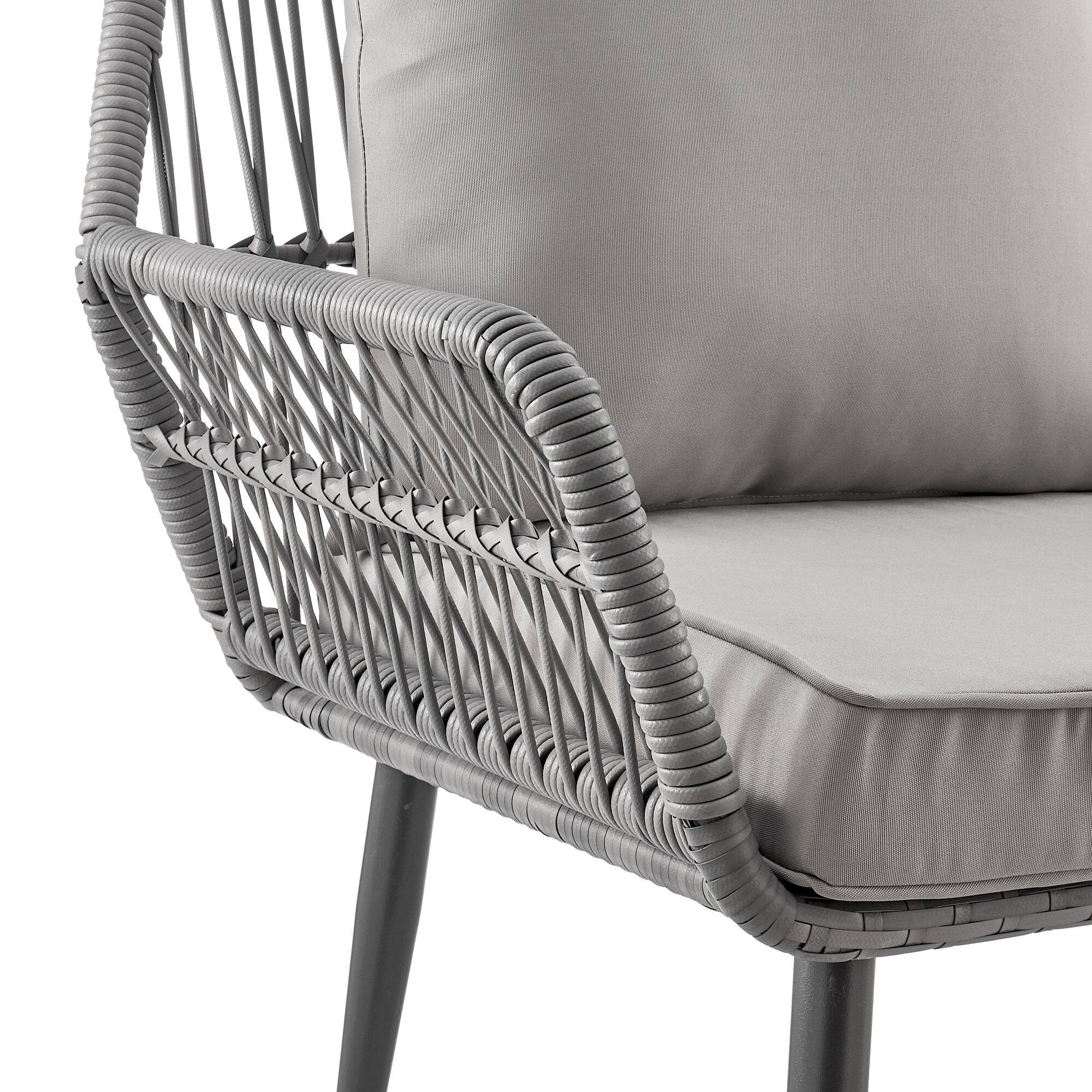 Alt View 4. Manhattan Comfort - Portofino Modern 4-Piece Patio Conversation Set - Gray.